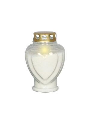 Gravljus i glas med hjärta